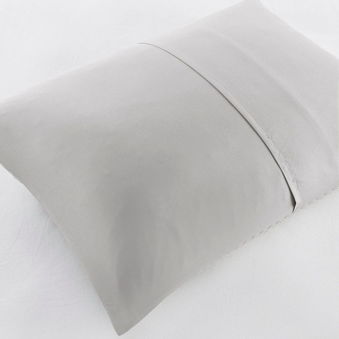 Mina - Full/Queen Waffle Weave Textured Comforter Set - Light Gray - Simple Home Plus