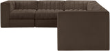 Rummi - Velvet Performance Fabric Upholstered 6 Piece Modular Sectional (With 3 Corner Chairs) - Simple Home Plus