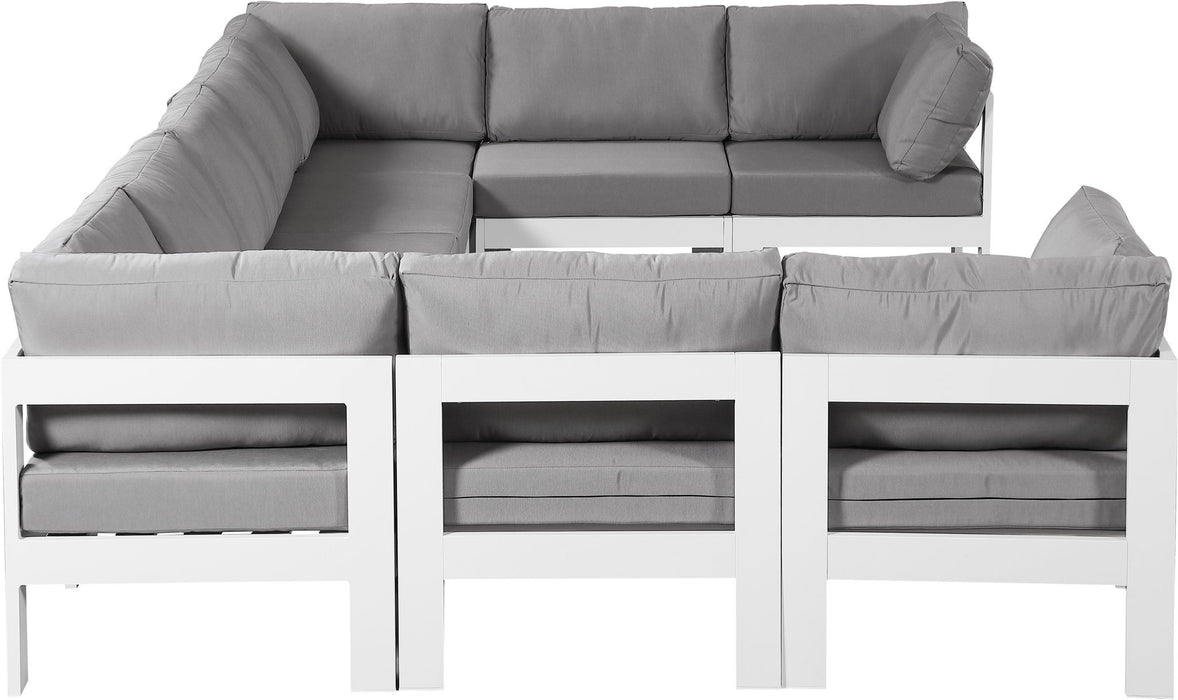 Nizuc - Outdoor Patio 9 Piece Modular Sectional With White Frame - Simple Home Plus