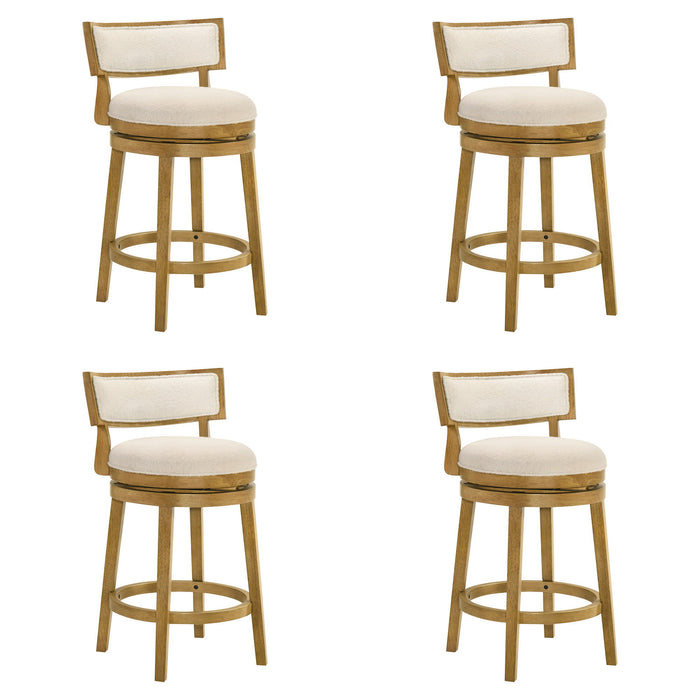 Noely - Modern Farmhouse Swivel Wood Counter Height Kitchen Bar Stool - Simple Home Plus