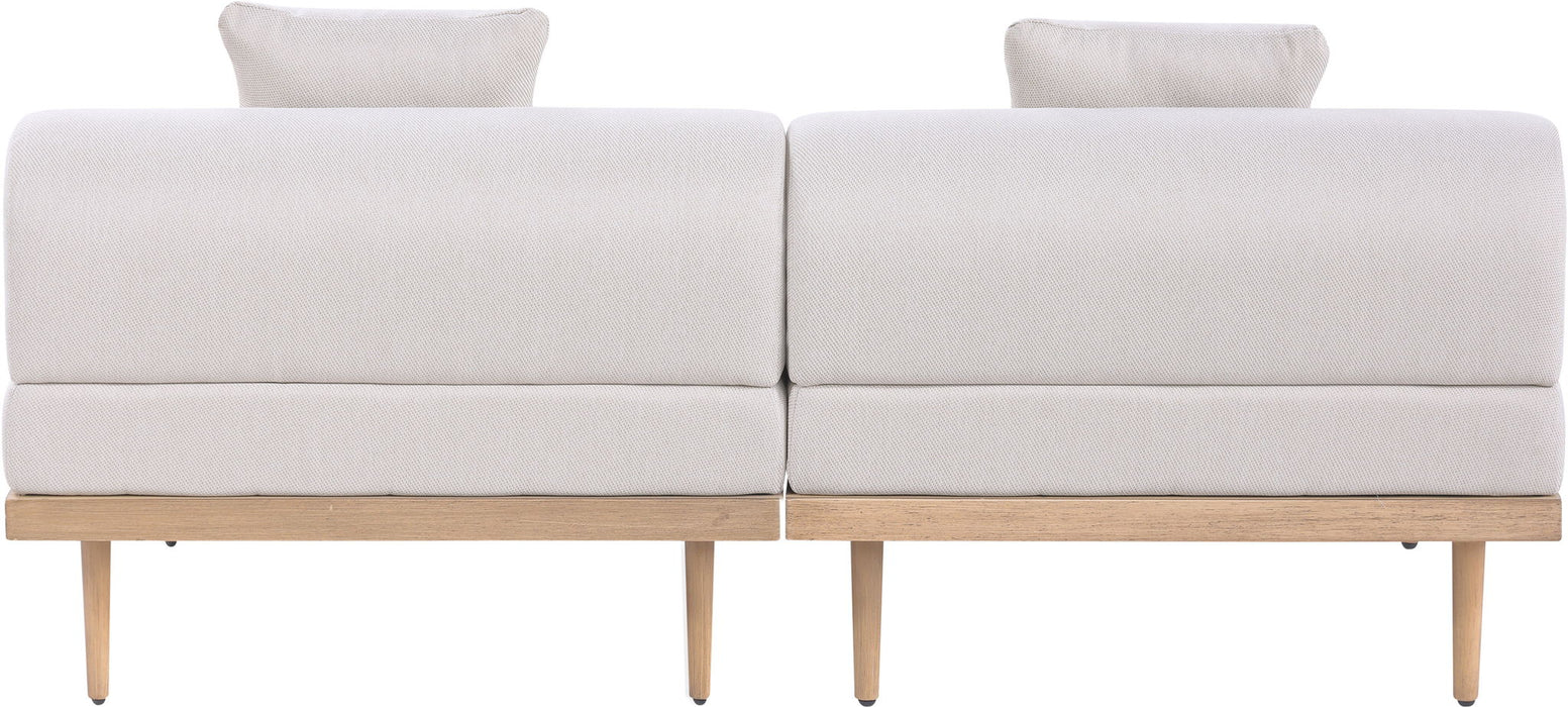 Laguna - 2 Piece Resilient Water Resistant Fabric 71" Outdoor Patio Armless Modular Loveseat - Simple Home Plus