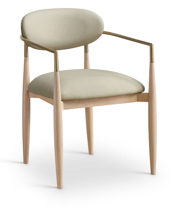 Riccio - Dining Arm Chair (Set of 2) - Natural And Gold Frame - Simple Home Plus