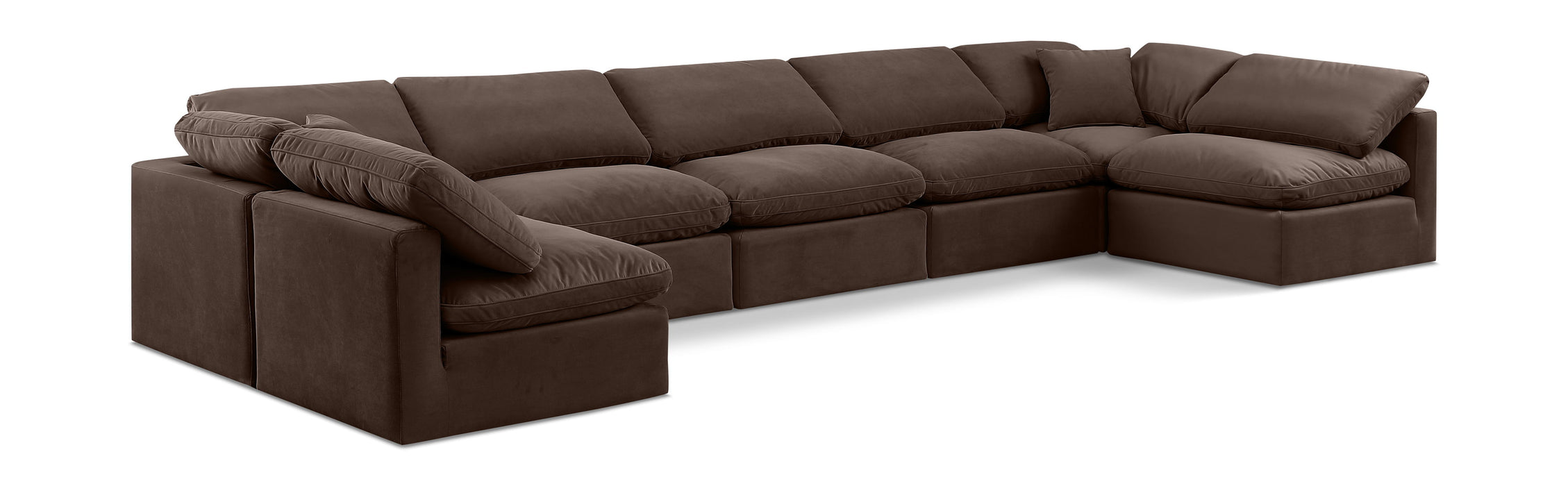 Indulge - Velvet 7 Piece Modular U-Shaped Sectional - Simple Home Plus