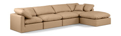 Indulge - Faux Leather 5 Piece Modular Sectional With Chaise - Tan - Simple Home Plus