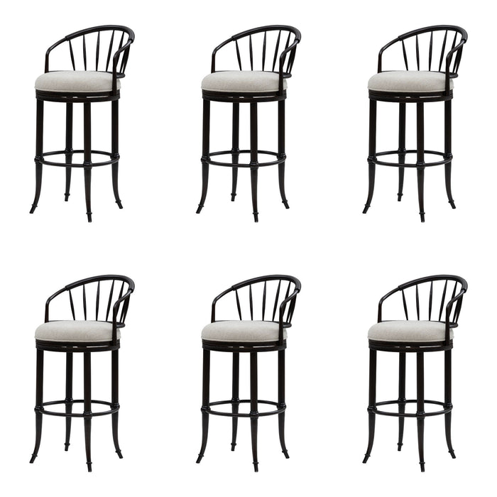 Luther - Commercial Grade Steel Frame Fabric Upholstered Swivel Bar Height Barstool