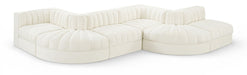 Rummi - Rounded Velvet Performance Fabric Upholstered 6 Piece Modular Sectional - Simple Home Plus