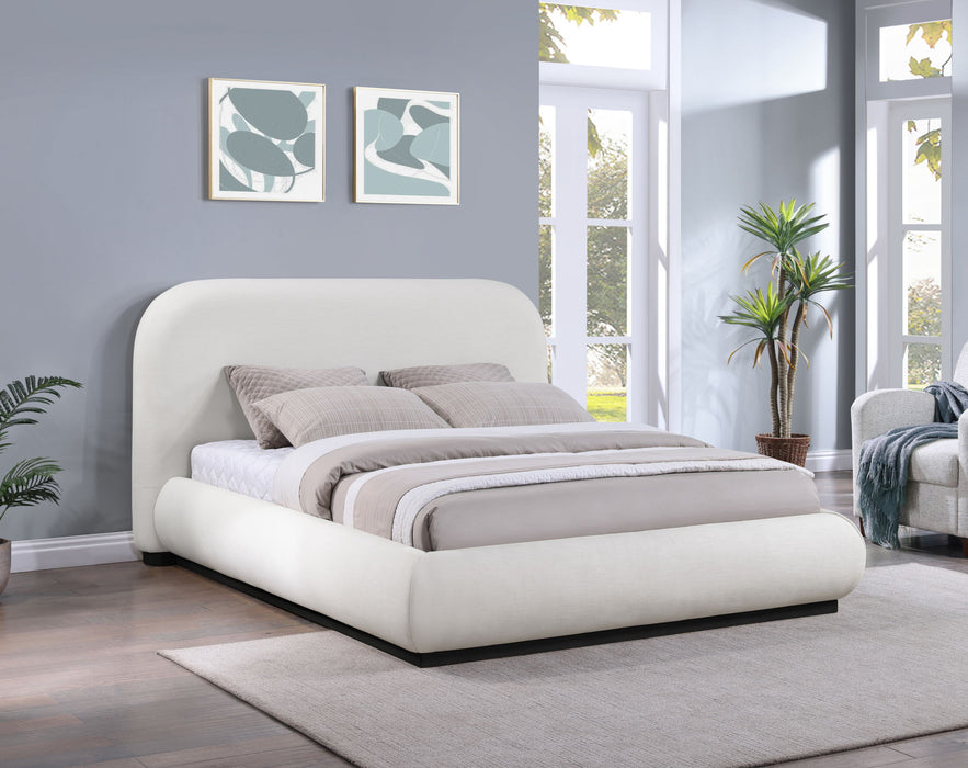 Vaughn - Linen Bed With Black Base - Simple Home Plus