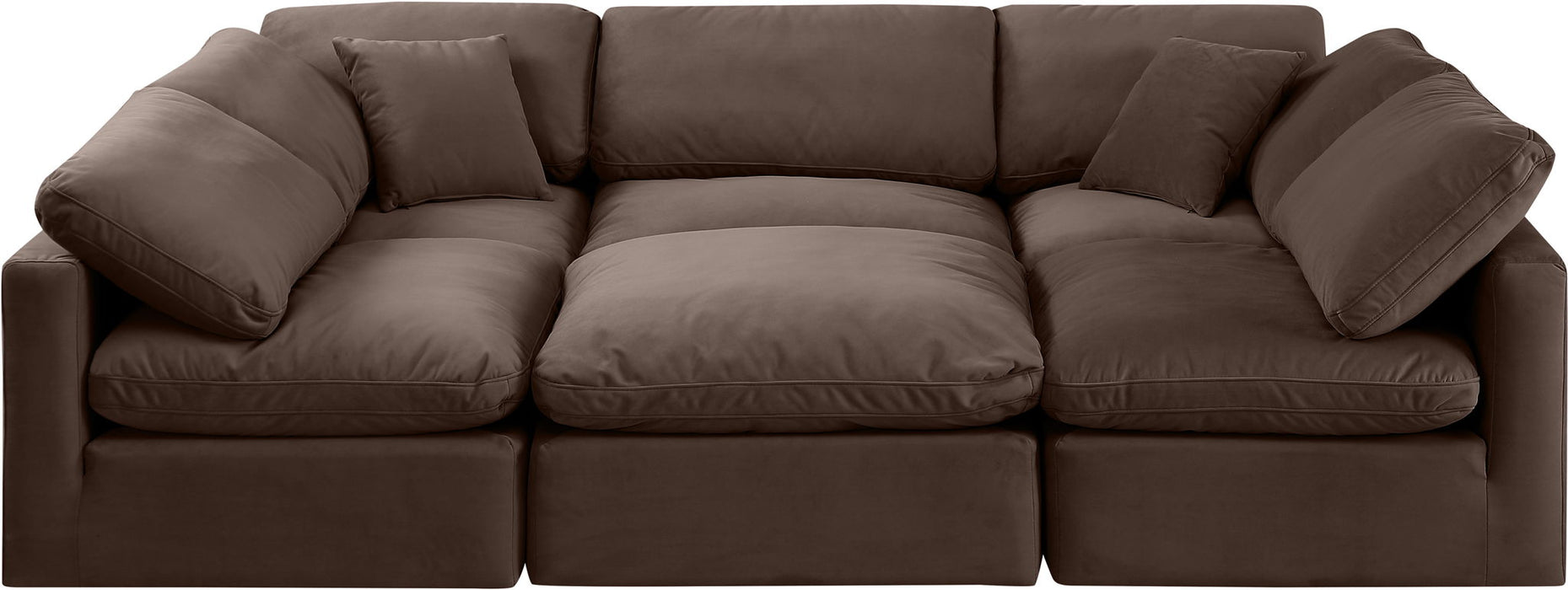 Indulge - Velvet 6 Piece Modular Sectional - Simple Home Plus