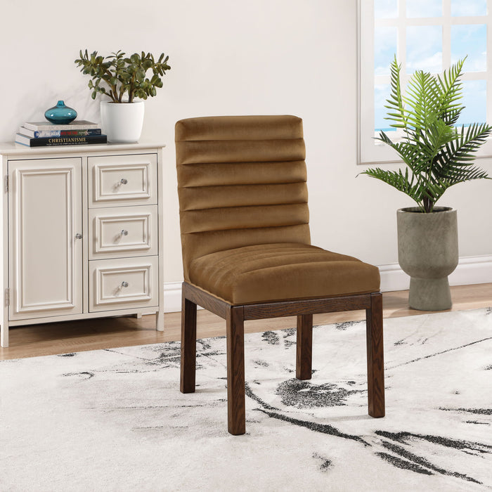 Evelyn - Dining Chair With Brown Legs - Saddle - Simple Home Plus