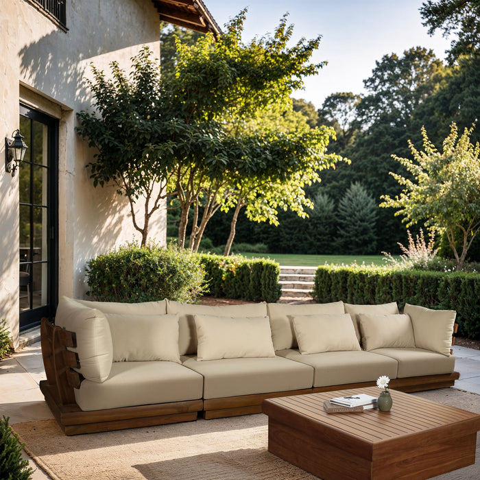 Mirella - 4 Piece Water Resistant Fabric Outdoor Patio Modular Sectional - Simple Home Plus