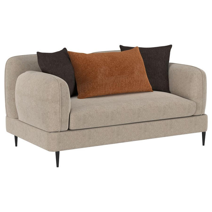 Jade - Chenille Upholstered Modern Track Arm Loveseat - Simple Home Plus
