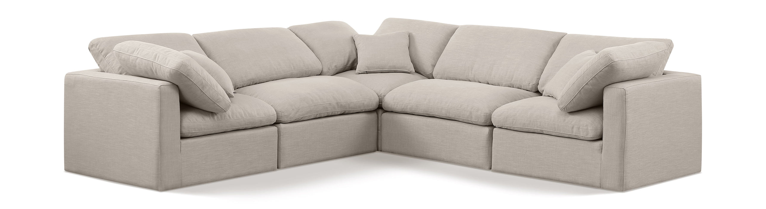 Indulge - Linen 5 Piece Modular Corner Sectional - Simple Home Plus
