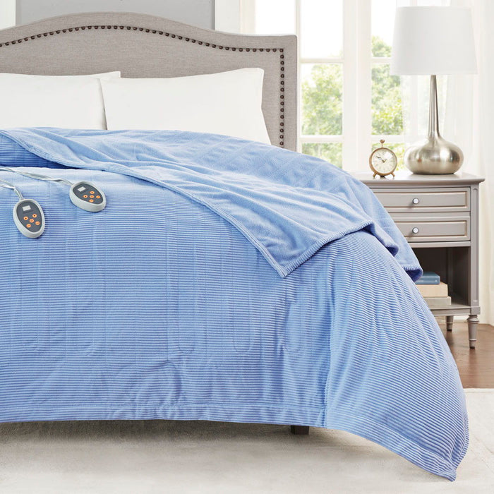 Electric Micro Fleece - King Heated Blanket - Blue - Simple Home Plus