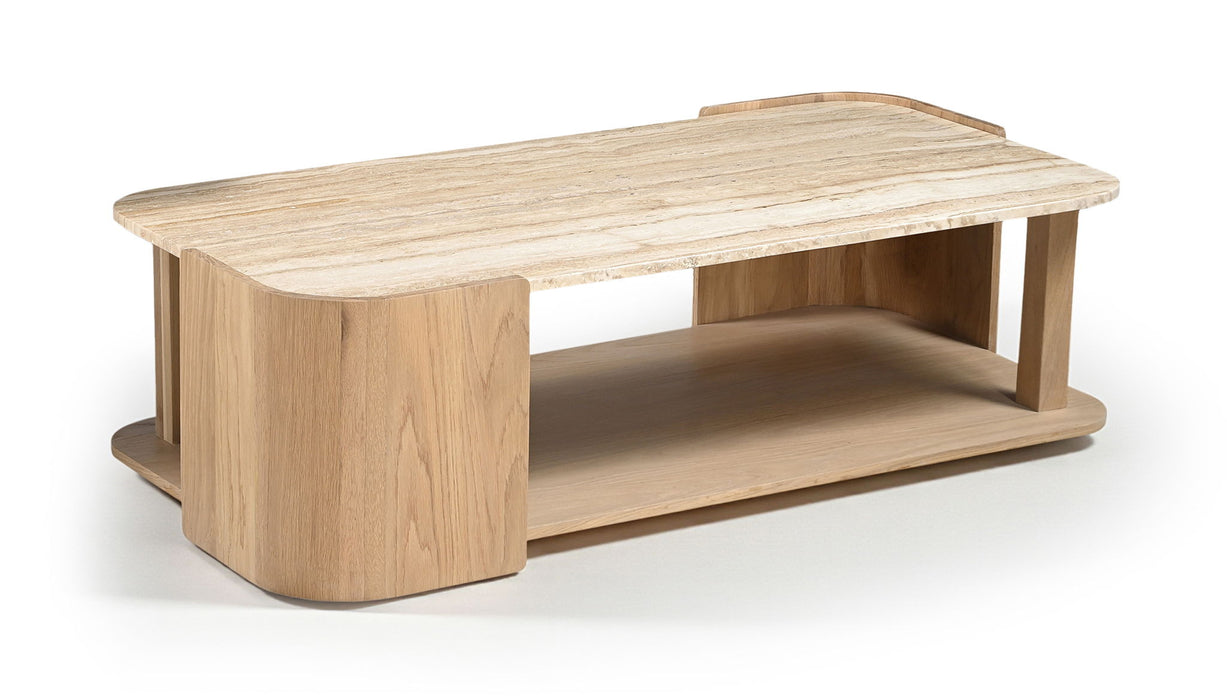 Calabria - Marble And Oak Wood Table - Simple Home Plus