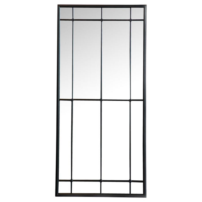 Annetta - Window Pane Floor Or Wall Mirror - Black - Simple Home Plus