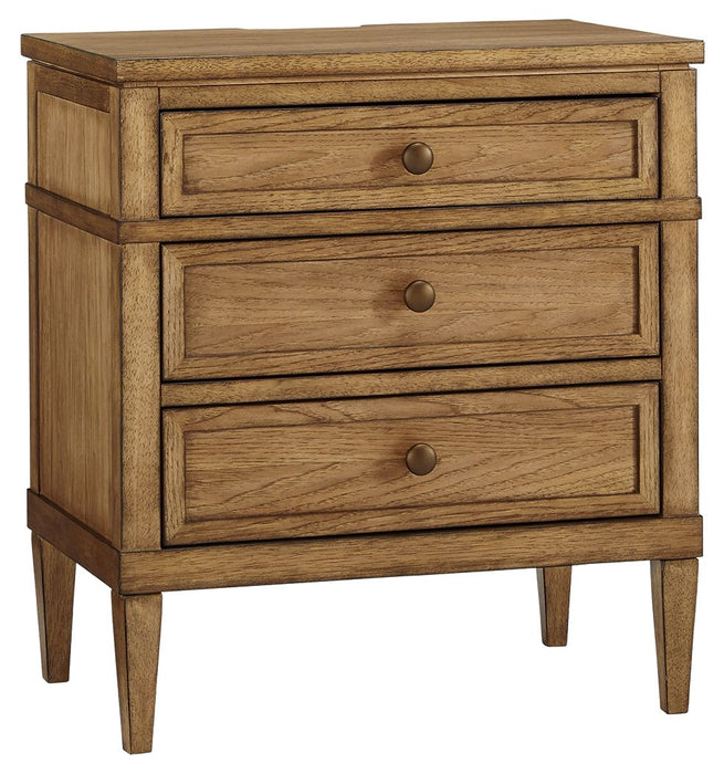 Sharlance - Brown - Three Drawer Night Stand - Simple Home Plus