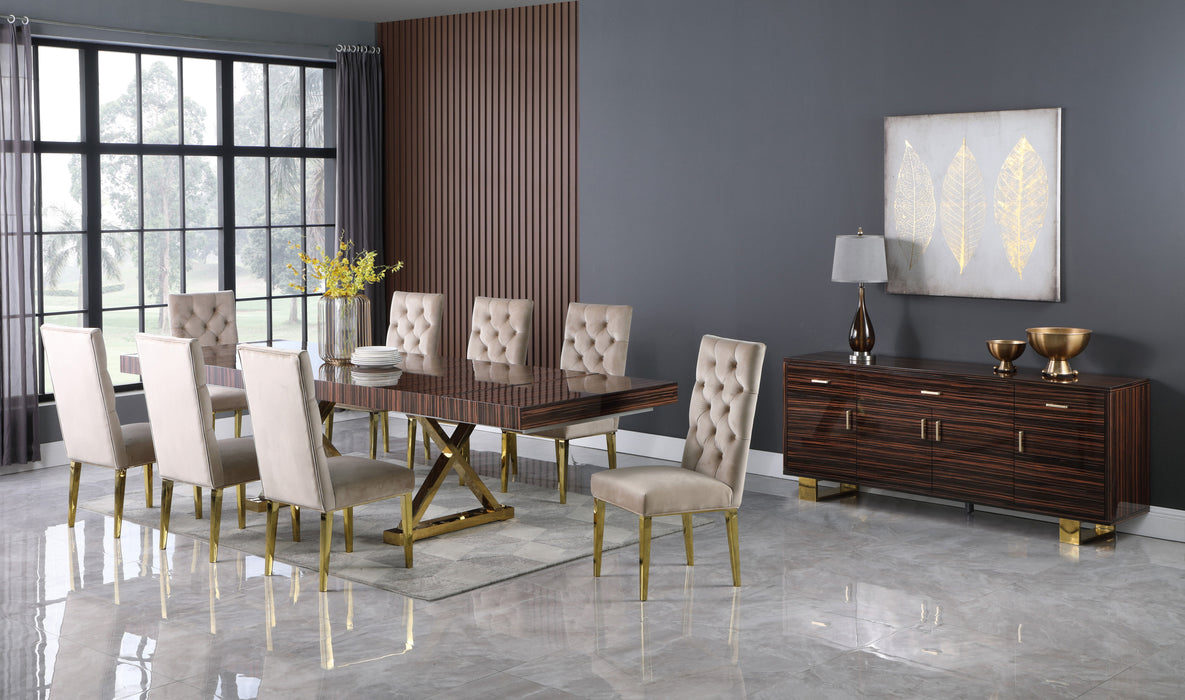 Excel - Extendable Dining Table with Gold Base - Simple Home Plus