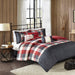 Ridge - 6 Piece Herringbone Duvet Cover Set - Red - Simple Home Plus