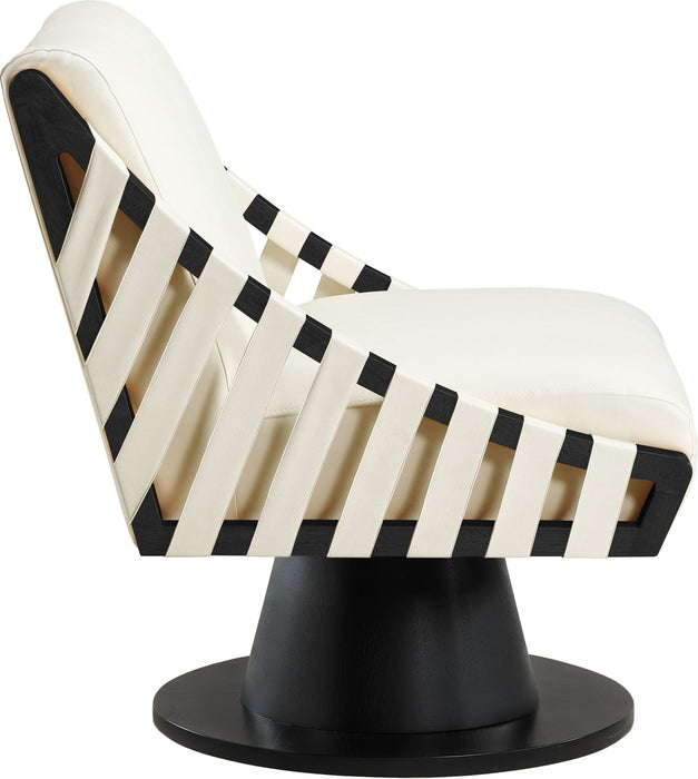 Millwin - Swivel Accent Chair With Black Base - Simple Home Plus