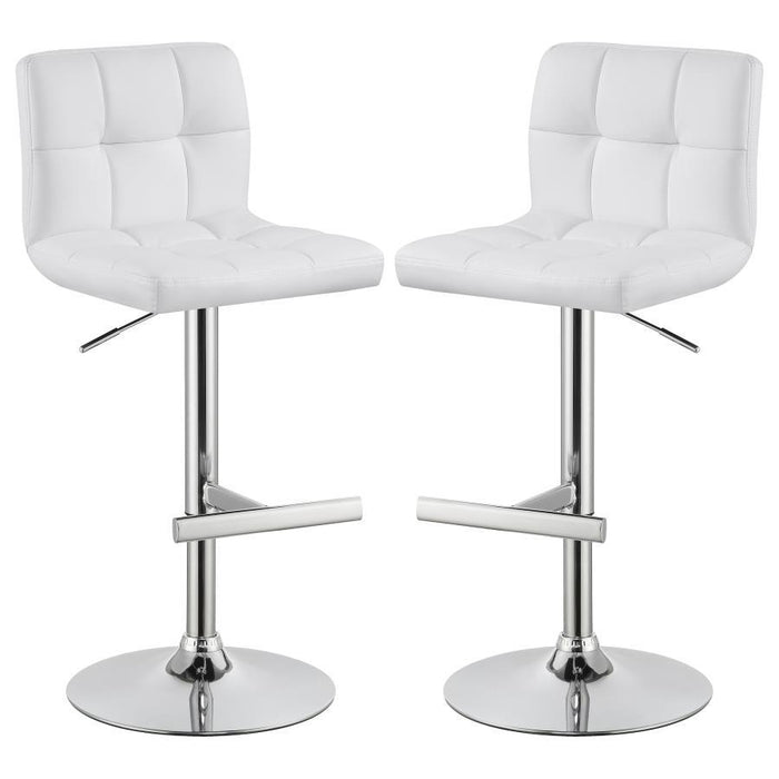 Lenny - Upholstered Adjustable Bar Stool (Set of 2) - Simple Home Plus