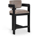 Sacha - Velvet Stool With Black Base - Simple Home Plus