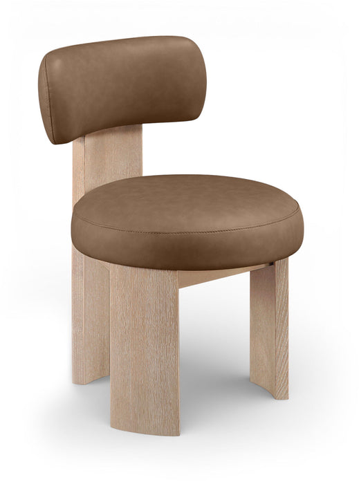 Atelier - Vegan Leather Upholstered Dining Chair (Set of 2) - Painted Natural Frame - Simple Home Plus