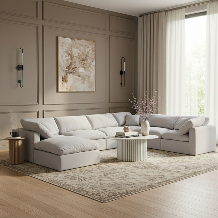 Indulge - Linen 7 Piece Modular Sectional - Simple Home Plus