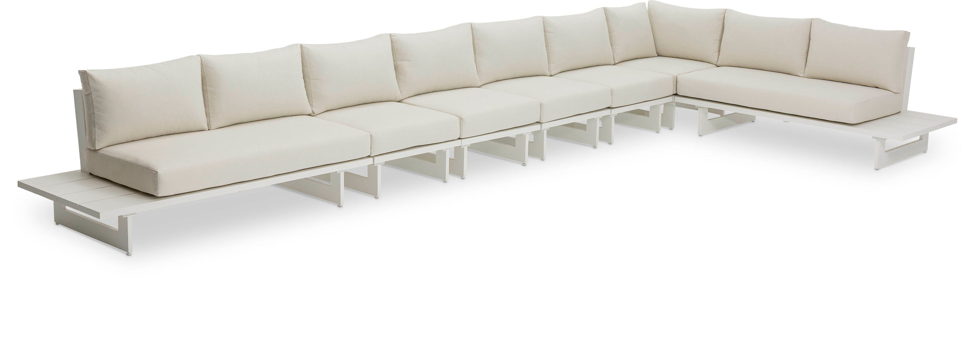 Maldives - 7 Piece Water Resistant Outdoor Patio Modular Sectional With White Base - Simple Home Plus