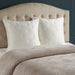 Pescal - Queen Velvet Comforter Set With Euro Shams and Throw Pillows - Beige - Simple Home Plus