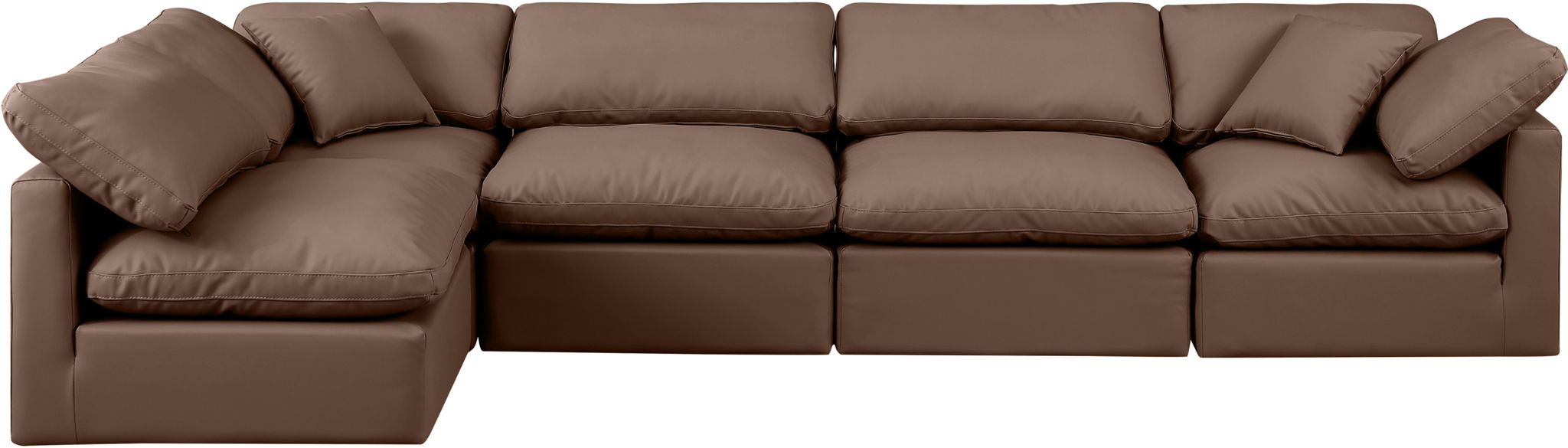 Indulge - Faux Leather 5 Piece Modular Sectional - Simple Home Plus
