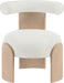 Calder - Linen Textured Fabric Upholstered Accent Chair - Painted Natural Base - Simple Home Plus