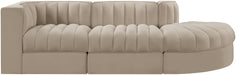 Rummi - Velvet Performance Fabric Upholstered 3 Piece Modular Sectional - Simple Home Plus