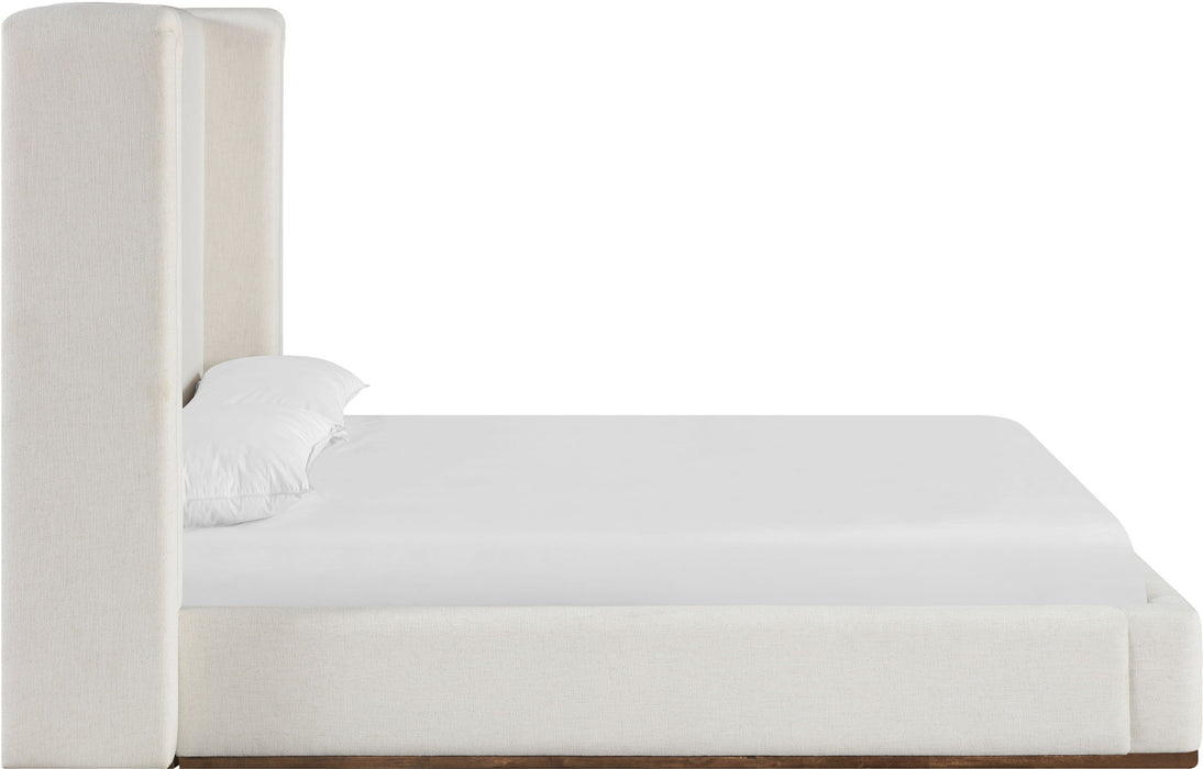 Solange - Linen Textured Fabric Upholstered Bed - Simple Home Plus