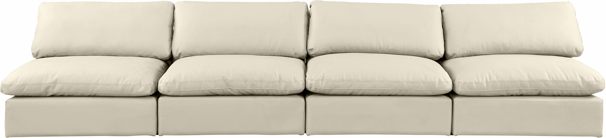 Comfy - Faux Leather Modular Armless Sofa 4 Seats - Simple Home Plus