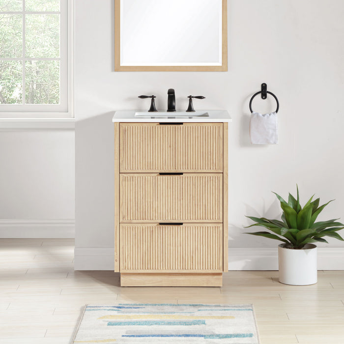 Willard - Engineered Stone And Solid Wood Bathroom Vanity - Simple Home Plus