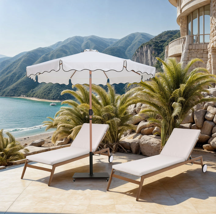 Amalfi - Aluminum Patio Umbrella - Black Base / Light Brown Pole - Simple Home Plus