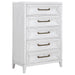 Marielle - 5-Drawer Bedroom Chest - Distressed White - Simple Home Plus