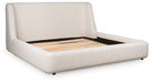 Neo - White / Gray - King Upholstered Platform Bed - Simple Home Plus