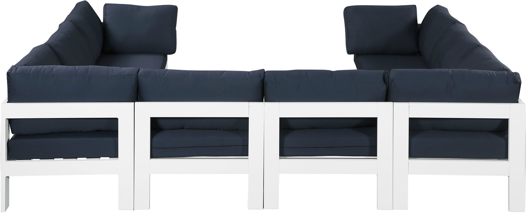 Nizuc - Outdoor Patio 8 Piece Modular Sectional With White Frame - Simple Home Plus