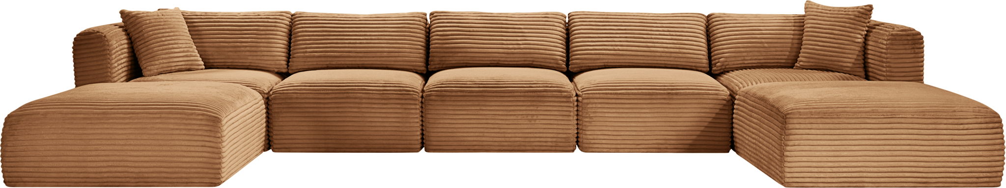 Shaggy - Fabric 7 Piece Modular Sectional With 2 Ottomans - Simple Home Plus
