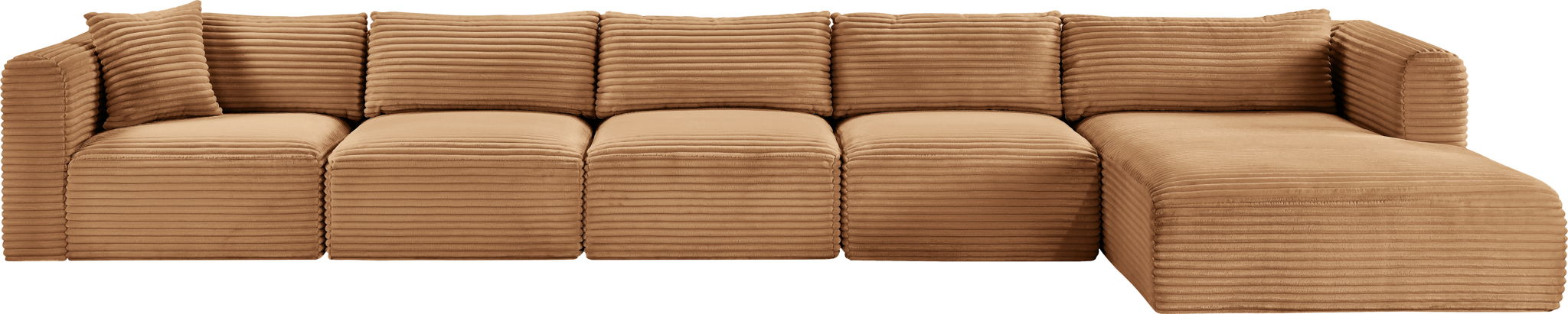 Shaggy - Fabric 5 Piece Modular Sectional With Chaise - Simple Home Plus