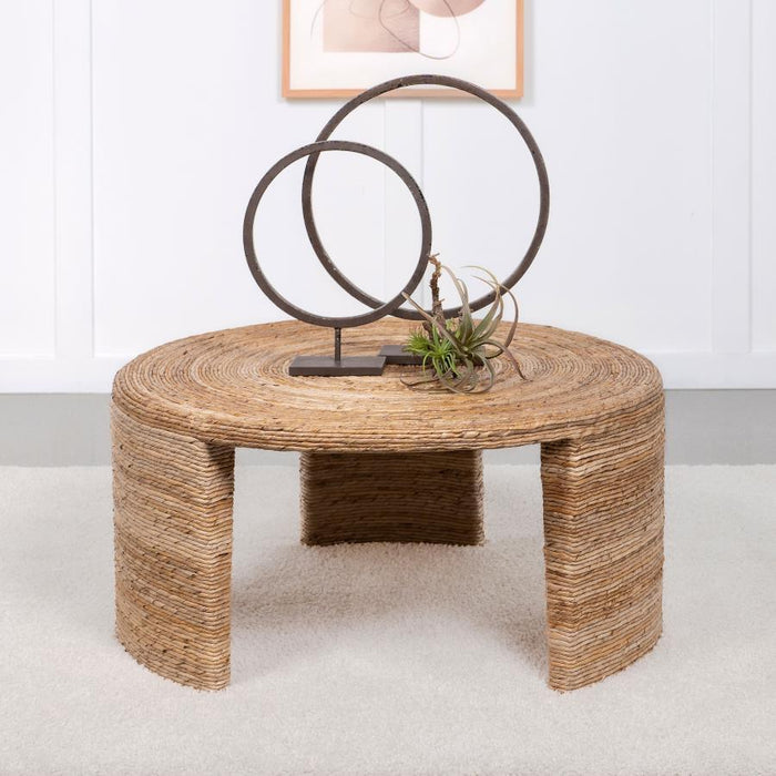 Artina - Woven Rattan Round Table - Simple Home Plus