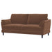 Selma - Velvet Upholstered Crescent Arm Sofa - Rust - Simple Home Plus