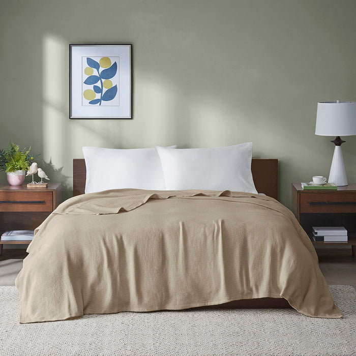 Freshspun Basketweave - Twin Blanket - Khaki - Simple Home Plus