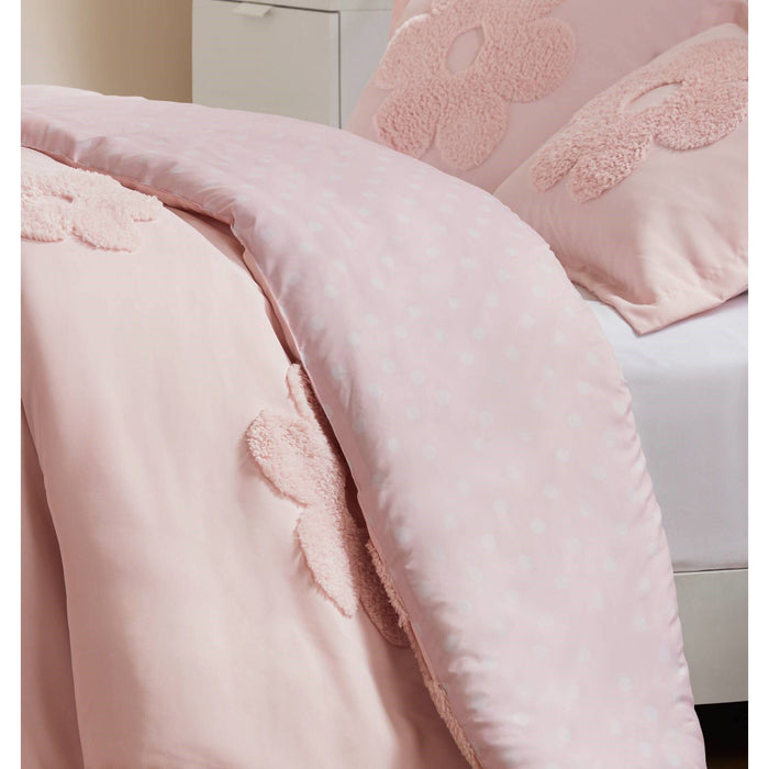 Gracie - Full/Queen Floral Reversible Duvet Cover Set - Pink - Simple Home Plus