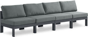 Nizuc - Outdoor Patio 4 Seat Armless Modular Sofa With Gray Frame - Simple Home Plus