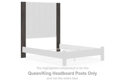 Fraluna - Queen/King Headboard Posts - Charcoal - Simple Home Plus