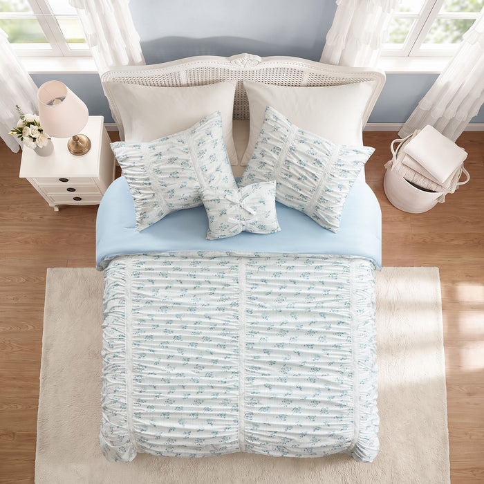 Anabelle - Twin Long Comforter Set - Blue