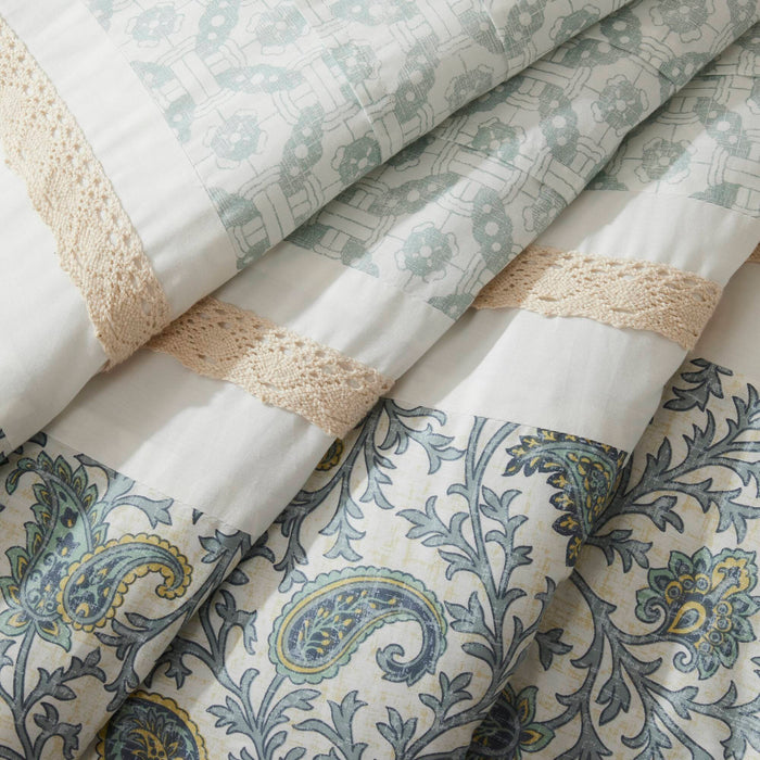 Dawn - King 9 Piece Comforter Set - Blue - Simple Home Plus