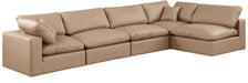Comfy - 5 Piece Faux Leather Modular Sectional - Tan - Simple Home Plus